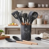 SEM RISCAR SEU TEFLON Kit 12 Utensílios De Cozinha Silicone DE 69 | POR 34,99 ht…