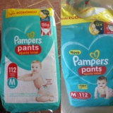UM REAL CADA  Fralda Pampers Pants Ajuste Total M 112 Unidades POR 113,81  Cupom…