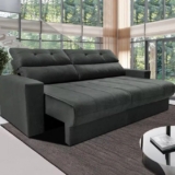 DORMIR NA SALA NEM E TÃO RUIM ASSIM Sofá 3 Lugares Clean Retrátil Reclinável POR…