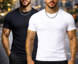 O SHAPE NÃO VEM COM A CAMISETA Kit 2 Camiseta Americana Canelada DE 79 | POR 46,…