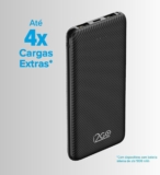 I2GO, Carregador Portátil (Power Bank) 10000mAh, 2 Saídas USB + 1 Saída/Entrada…